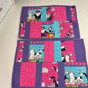 Vintage Colourful Cat Patchwork Placemats
